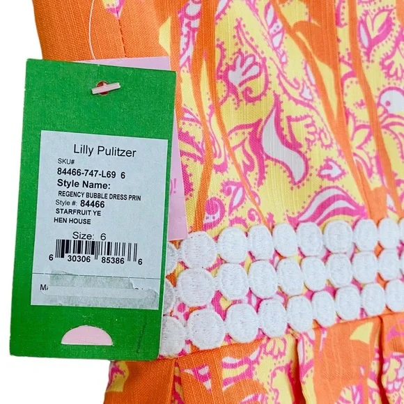 Lilly Pulitzer NWT #84466 Colorful Floral Strapless Regency Bubble Dress Size 6